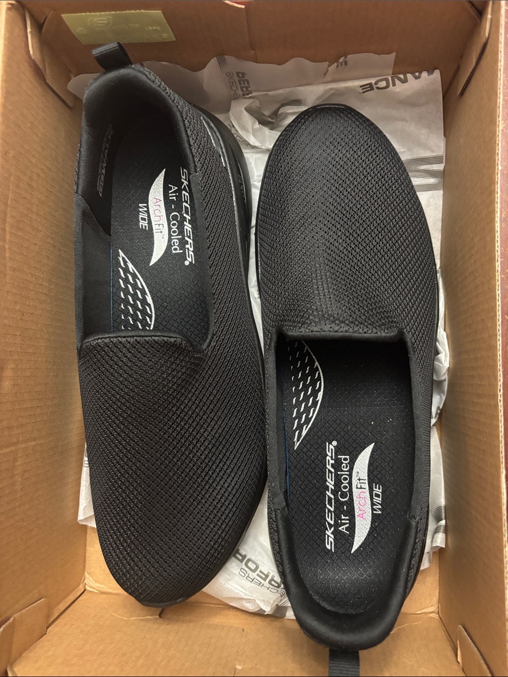 Men’s black Skechers arch fit slip on  10 comfort go walk